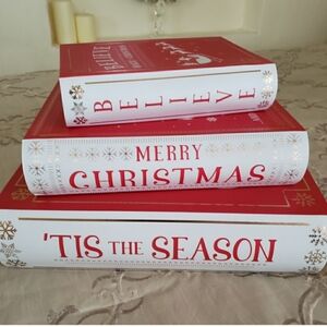 NEW Set of 3 Christmas Book Boxes